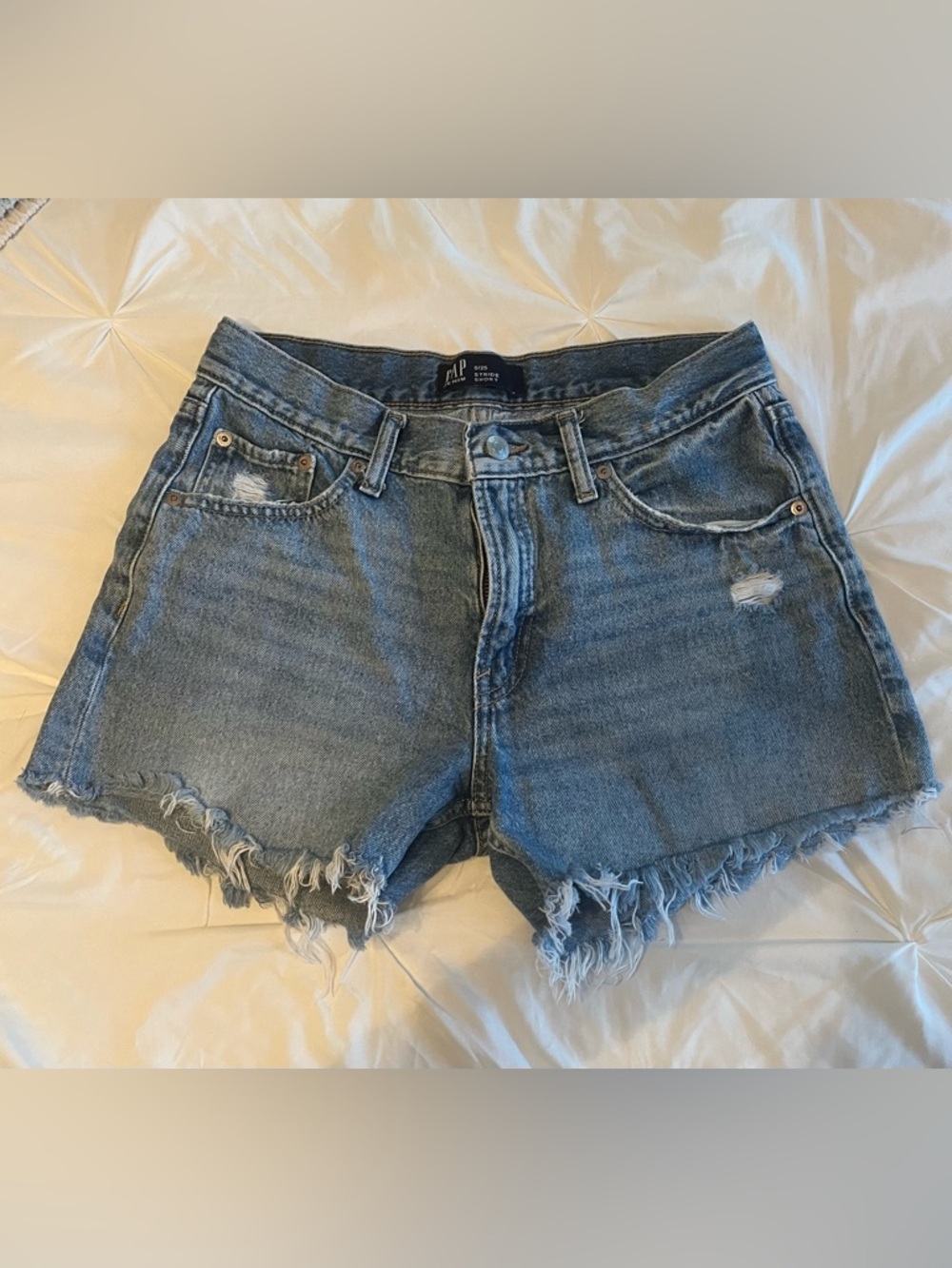 GAP Light Blue Frayed Hem Denim Shorts